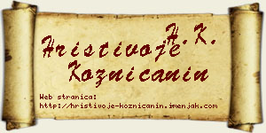 Hristivoje Kozničanin vizit kartica